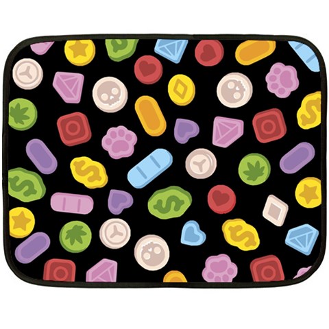 Ecstasy pills pattern Two Sides Fleece Blanket (Mini) from ArtsNow.com 35 x27  Blanket Back