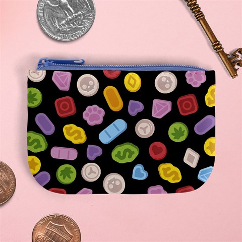 Ecstasy pills pattern Mini Coin Purse from ArtsNow.com Front