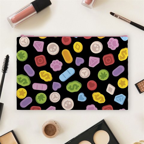 Ecstasy pills pattern Cosmetic Bag (Large) from ArtsNow.com Front