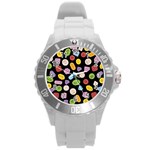 Ecstasy pills pattern Round Plastic Sport Watch (L)