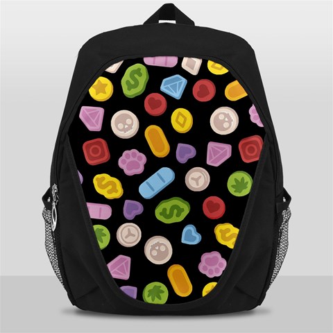 Ecstasy pills pattern Backpack Bag from ArtsNow.com Front