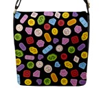 Ecstasy pills pattern Flap Closure Messenger Bag (L)