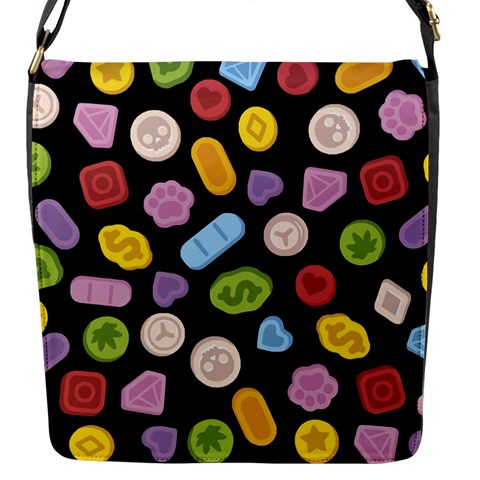 Ecstasy pills pattern Flap Closure Messenger Bag (S) from ArtsNow.com Front