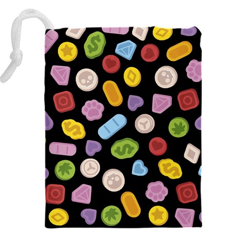 Ecstasy pills pattern Drawstring Pouch (5XL) from ArtsNow.com Back