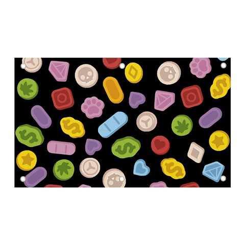 Ecstasy pills pattern Banner and Sign 5  x 3  from ArtsNow.com Front