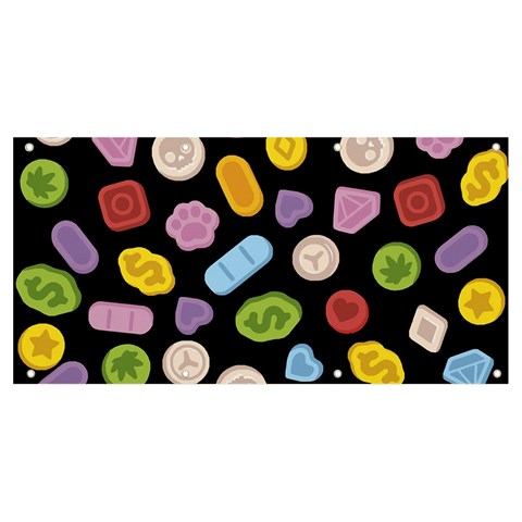 Ecstasy pills pattern Banner and Sign 8  x 4  from ArtsNow.com Front