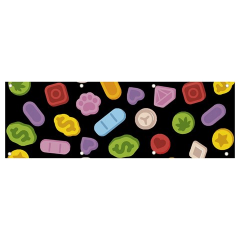 Ecstasy pills pattern Banner and Sign 9  x 3  from ArtsNow.com Front