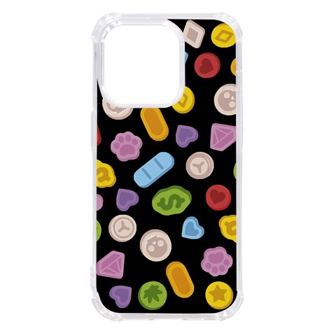 Ecstasy pills pattern iPhone 14 Pro TPU UV Print Case from ArtsNow.com Front