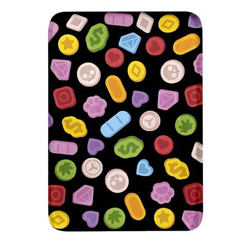 Ecstasy pills pattern Rectangular Glass Fridge Magnet (4 pack) from ArtsNow.com Front