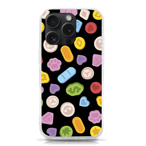 Ecstasy pills pattern iPhone 15 Pro TPU UV Print Case from ArtsNow.com Front