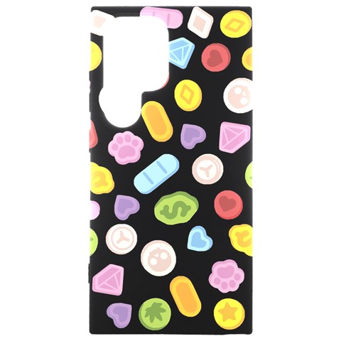 Ecstasy pills pattern Samsung Galaxy S24 Ultra 6.9 Inch Black TPU UV Case from ArtsNow.com Front