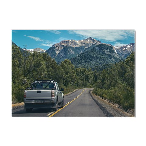 Forest highway, los alerces national park, chubut province, argentina, Crystal Sticker (A4) from ArtsNow.com Front