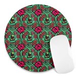 Retro 1880s Flowers Pattern 3 Round Mousepad