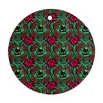 Retro 1880s Flowers Pattern 3 Ornament (Round)