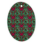 Retro 1880s Flowers Pattern 3 Ornament (Oval)