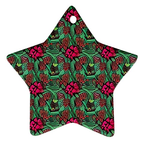 Retro 1880s Flowers Pattern 3 Ornament (Star) from ArtsNow.com Front