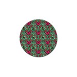 Retro 1880s Flowers Pattern 3 Golf Ball Marker (4 pack)