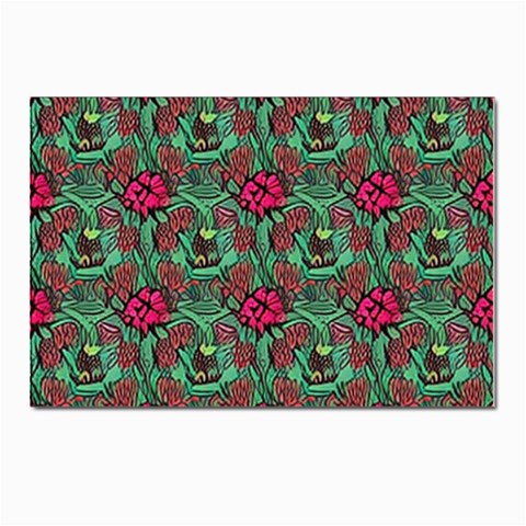 Retro 1880s Flowers Pattern 3 Postcard 4 x 6  (Pkg of 10) from ArtsNow.com Front