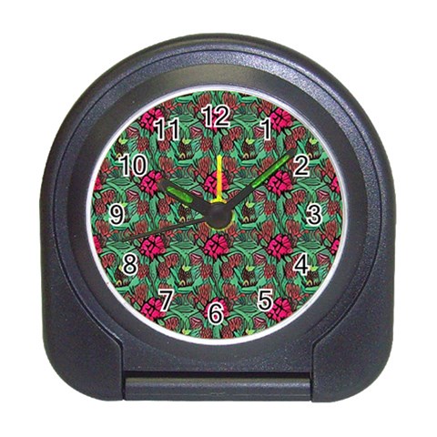 Retro 1880s Flowers Pattern 3 Travel Alarm Clock from ArtsNow.com Front