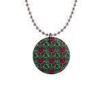 Retro 1880s Flowers Pattern 3 1  Button Necklace