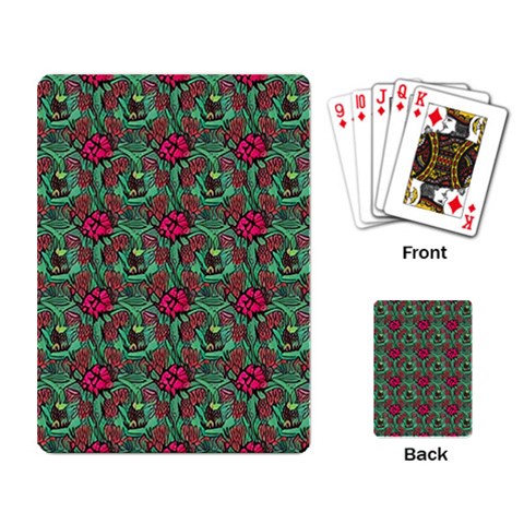 Retro 1880s Flowers Pattern 3 Playing Cards Single Design (Rectangle) from ArtsNow.com Back