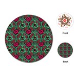 Retro 1880s Flowers Pattern 3 Playing Cards Single Design (Round)