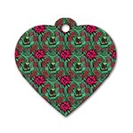 Retro 1880s Flowers Pattern 3 Dog Tag Heart (One Side)