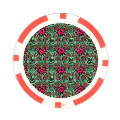 Retro 1880s Flowers Pattern 3 Poker Chip Card Guard from ArtsNow.com Front