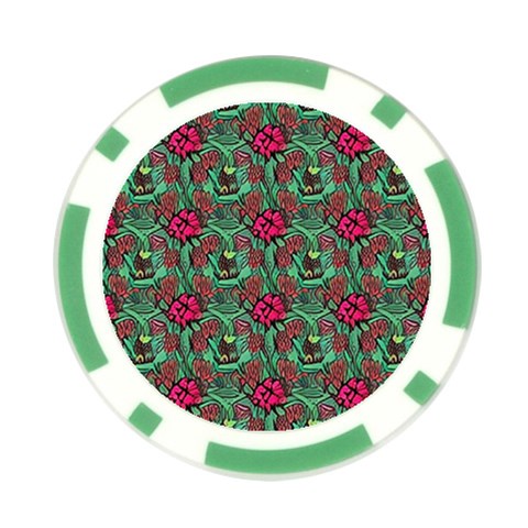 Retro 1880s Flowers Pattern 3 Poker Chip Card Guard from ArtsNow.com Front