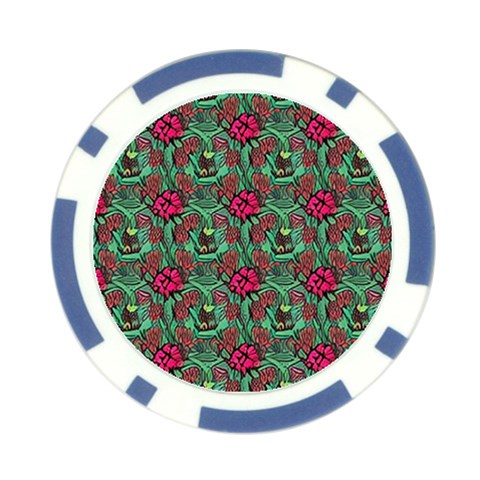 Retro 1880s Flowers Pattern 3 Poker Chip Card Guard from ArtsNow.com Front