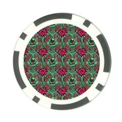 Retro 1880s Flowers Pattern 3 Poker Chip Card Guard from ArtsNow.com Front