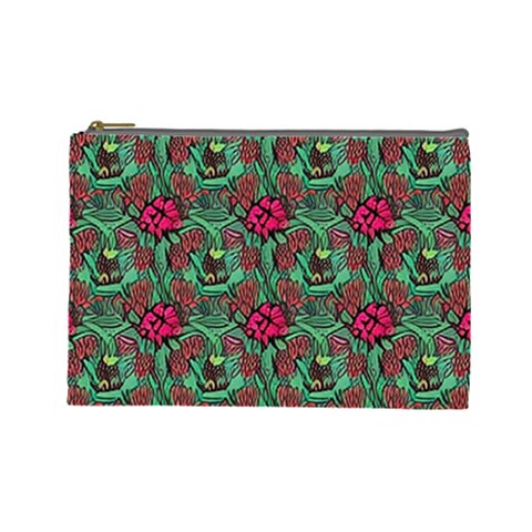 Retro 1880s Flowers Pattern 3 Cosmetic Bag (Large) from ArtsNow.com Front