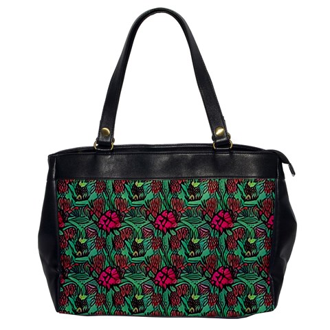 Retro 1880s Flowers Pattern 3 Oversize Office Handbag from ArtsNow.com Front