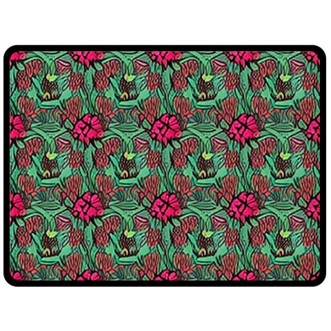 Retro 1880s Flowers Pattern 3 Fleece Blanket (Large) from ArtsNow.com 80 x60  Blanket Front