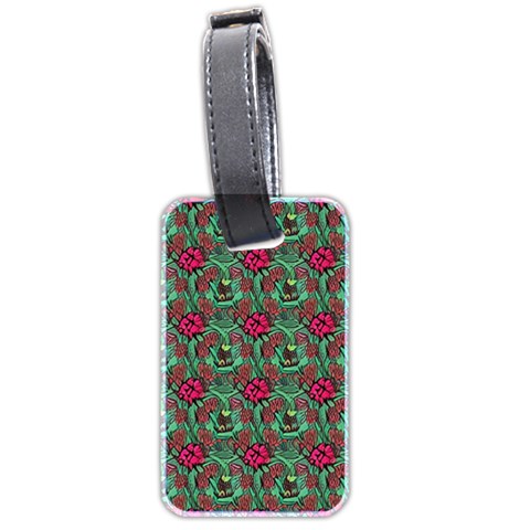 Retro 1880s Flowers Pattern 3 Luggage Tag (two sides) from ArtsNow.com Front