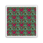 Retro 1880s Flowers Pattern 3 Memory Card Reader (Square)