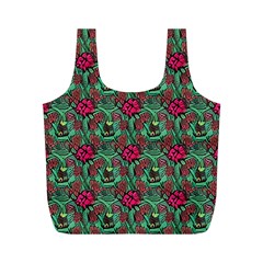 Retro 1880s Flowers Pattern 3 Full Print Recycle Bag (M) from ArtsNow.com Front