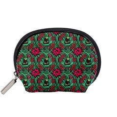 Retro 1880s Flowers Pattern 3 Accessory Pouch (Small) from ArtsNow.com Front