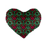 Retro 1880s Flowers Pattern 3 Standard 16  Premium Flano Heart Shape Cushions