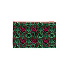 Retro 1880s Flowers Pattern 3 Cosmetic Bag (XS) from ArtsNow.com Back