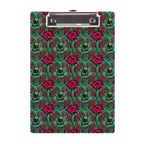 Retro 1880s Flowers Pattern 3 A5 Acrylic Clipboard from ArtsNow.com Front