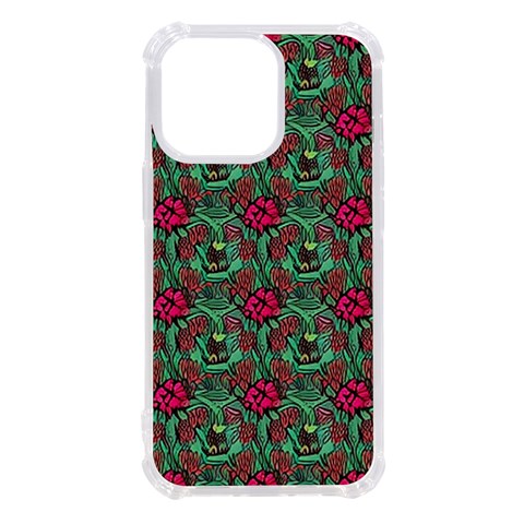 Retro 1880s Flowers Pattern 3 iPhone 13 Pro TPU UV Print Case from ArtsNow.com Front