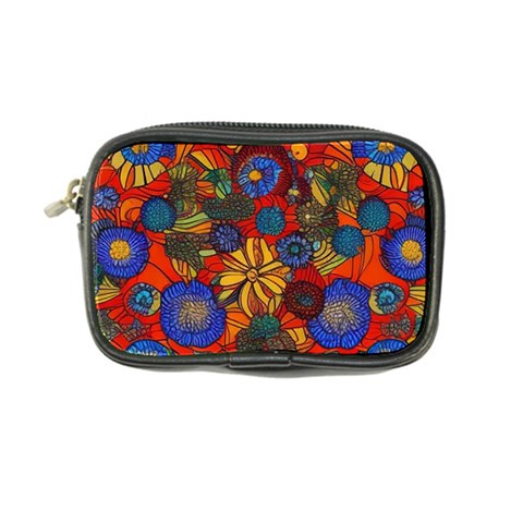 Mid Century Retro Floral 1970s 1960s Pattern 69 Coin Purse from ArtsNow.com Front