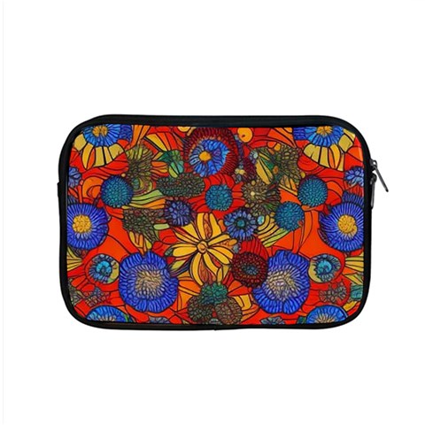 Mid Century Retro Floral 1970s 1960s Pattern 69 Apple MacBook Pro 15  Zipper Case from ArtsNow.com Front