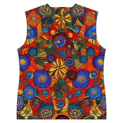 Mid Century Retro Floral 1970s 1960s Pattern 69 Women s Button Up Vest from ArtsNow.com Back