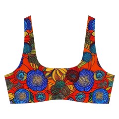 Mid Century Retro Floral 1970s 1960s Pattern 69 Cross Back Hipster Bikini Set from ArtsNow.com Front