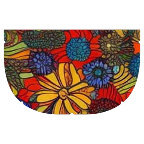 Mid Century Retro Floral 1970s 1960s Pattern 69 Make Up Case (Medium) from ArtsNow.com Side Right