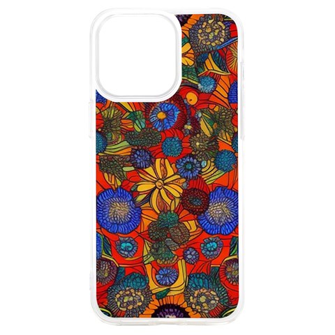 Mid Century Retro Floral 1970s 1960s Pattern 69 iPhone 15 Plus TPU UV Print Case from ArtsNow.com Front