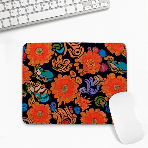 Mid Century Retro Floral 1970s 1960s Pattern 49 Small Mousepad from ArtsNow.com Front