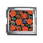 Mid Century Retro Floral 1970s 1960s Pattern 49 Mega Link Italian Charm (18mm)